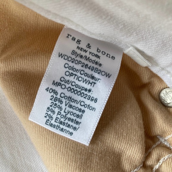 Rag & Bone Nina High-Rise Ankle Crop Flare Jeans White 31/27 EUC - Picture 7 of 14